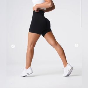 NVGTN Black Solid Seamless Shorts